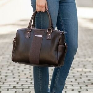 Vintage Jackie Smith Argentina Calf Skin Leather Bag Satchel Handbag Purse